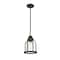 Z-Lite Burren 1 Light Mini Pendant, Matte Black And Clear Seedy 337MP-MB - alternate 1